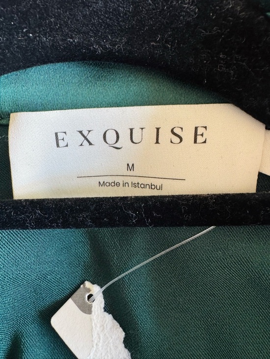 Anthropologie The Tobie Emerald Green Satin Maxi Shirt Dress by Exquise, Size M - Picture 13 of 13